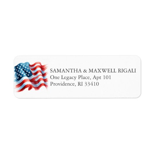 Return Address Labels American Flag ラベル (正面)