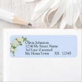 Return Address Labels, Cobalt Blue & White Roses ラベル (インサイチュ)