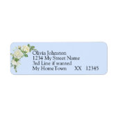Return Address Labels, Cobalt Blue & White Roses ラベル (正面)