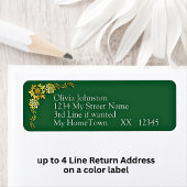 Return Address Labels, Emerald Green & Gold ラベル