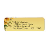 Return Address Labels,  Golden Yellow Flowers ラベル (正面)