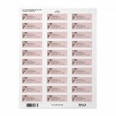 Return Address Labels, Pink Roses & Doves Wedding ラベル (フルシート)