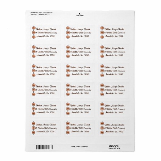 Return-address-labels-scroll ラベル (フルシート)