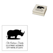 Return Address |  Personalized  Rhino Silhouette   ラバースタンプ (押印)