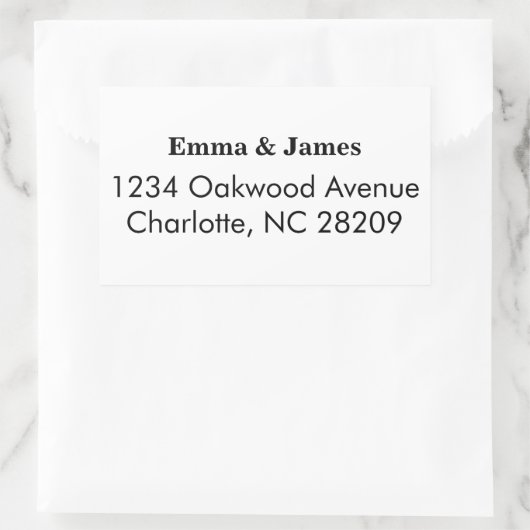 Return Address Personalized Wedding Address 長方形シール (バッグ)