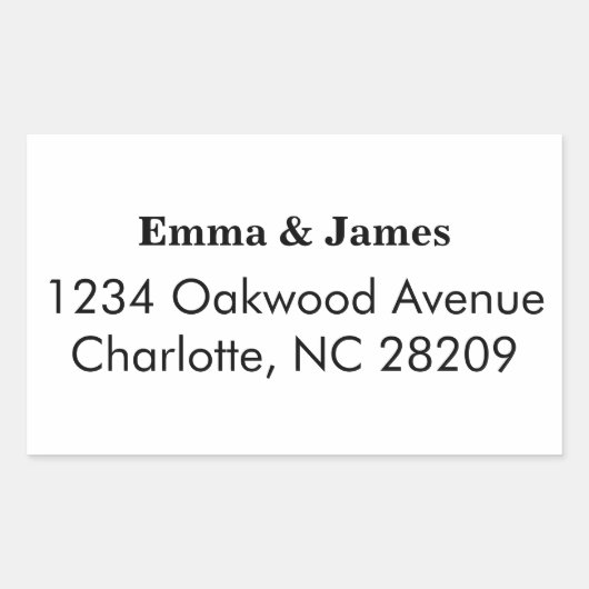 Return Address Personalized Wedding Address 長方形シール (正面)