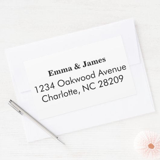 Return Address Personalized Wedding Address  長方形シール (封筒)