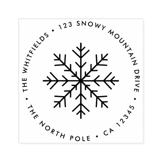 Return Address Rubber Stamp | Christmas Snowflake ラバースタンプ (インプリント)