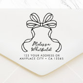 Return Address Rubber Stamp | Coquette Ribbon Bow ラバースタンプ