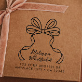 Return Address Rubber Stamp | Coquette Ribbon Bow ラバースタンプ