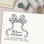 Return Address Rubber Stamp | Coquette Ribbon Bow ラバースタンプ