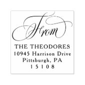 Return address simple elegant script from セルフインキングスタンプ (デザイン)