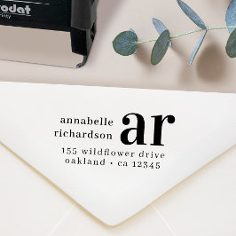 Return Address Vintage Monogram Retro Typography セルフインキングスタンプ