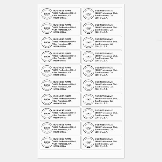 Return Address Waterproof Business Custom Logo  ラベル (シート)
