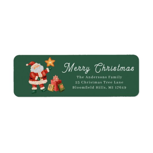 Return label santa claus nice presents ラベル (正面)