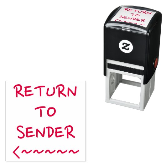 「RETURN TO SENDER」と矢印記号ラバースタンプ セルフインキングスタンプ (インサイチュ)