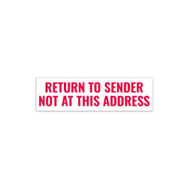 Return To Sender ''Not At This Address'' 自動インクスタンプ セルフインキングスタンプ