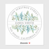 ReturnAddress Iパーソナライズされたユーカリ シール (シート)