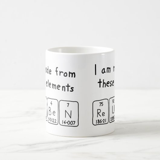 Reubenの周期表の名前のマグ コーヒーマグカップ (中央)