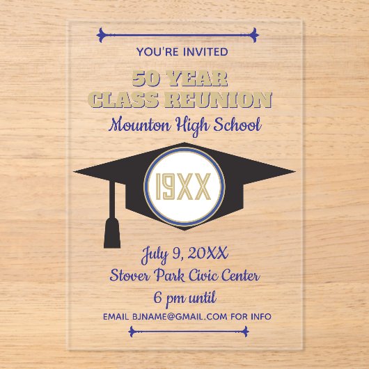 Reunion Invite! Acrylic Class Reunion invitation アクリル招待状 (正面)
