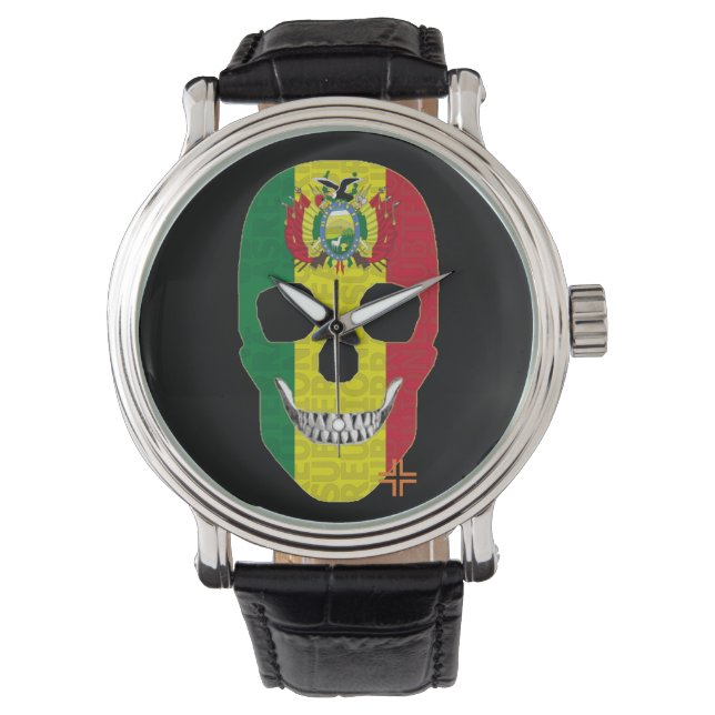 REUNIONES Bolivia reloj hombre correa cuero 腕時計 (正面)