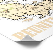 Reunite Pangaea World map History Funny Geology Gi ポスター (角)