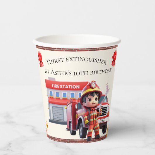 Reusable & Personalized Firefighter Eco-Friendly 紙コップ (正面)
