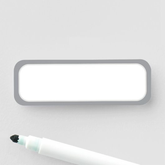 Reusable White Name Tag Gray Border 名札 (インサイチュ)