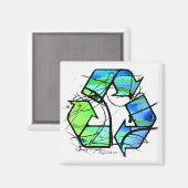 Reuse, Reduce, Recycle Earth Day Gifts マグネット (正面/裏面)
