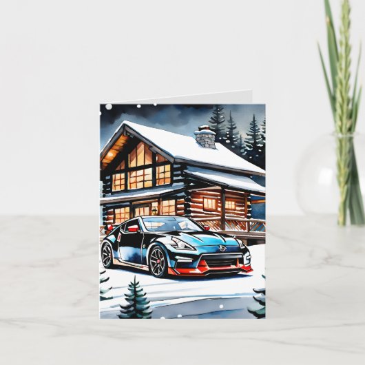 Rev Up Holidays JDM Edition折り畳みクリスマス シーズンカード (正面)