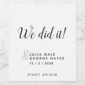 RevallynaスクリプトシンプルWE Do Wedding Reception ワインラベル (シングルラベル)