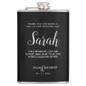 Revallynaスクリプトミニマルブライダルパーティギフト フラスク (正面)