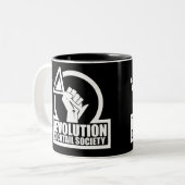 RevCSLogo – 白の2トーンコーヒーマグ ツートーンマグカップ (正面左)