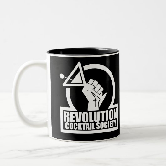 RevCSLogo – 白の2トーンコーヒーマグ ツートーンマグカップ (左)