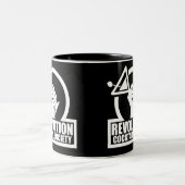 RevCSLogo – 白の2トーンコーヒーマグ ツートーンマグカップ (中央)