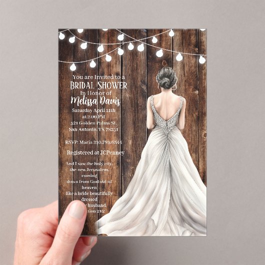 Revelation 21:2 Bridal Shower Invitation アクリル招待状 (インサイチュ (ポータブル))