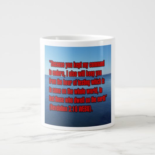 Revelation 3:10 WEBU Mug ジャンボコーヒーマグカップ (正面)