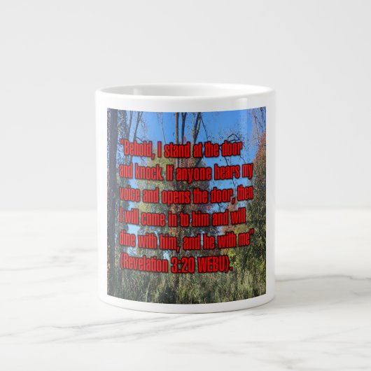 Revelation 3:20 WEBU Mug ジャンボコーヒーマグカップ (正面)