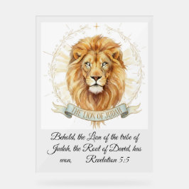 Revelation 5:5 Lion of Judah Biblical Watercolor  アクリルサイン