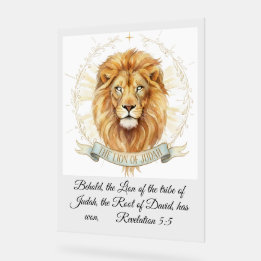 Revelation 5:5 Lion of Judah Biblical Watercolor  アクリルサイン