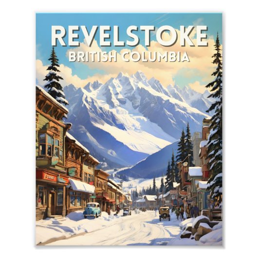 Revelstokeカナダ旅行アートヴィンテージポスター フォトプリント (正面)