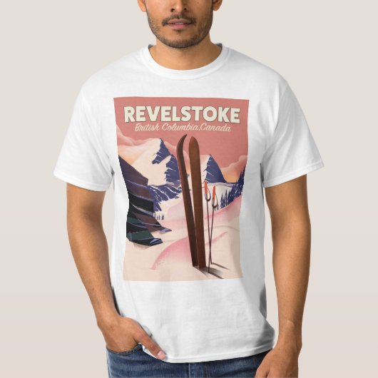 Revelstoke British Columbia, Canada Skiポスター Tシャツ (正面)