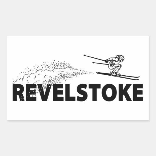 Revelstoke British Columbia Ski Jumper 長方形シール (正面)