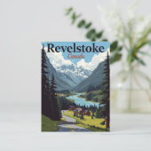 Revelstoke Canada Vintage Mountain Valley ポストカード (スタンド正面)