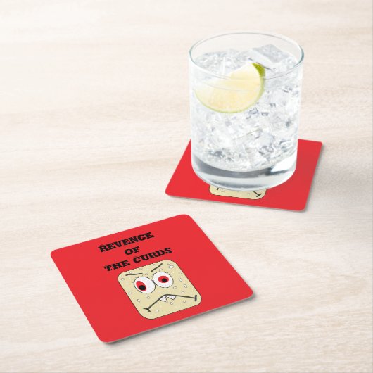 Revenge of the Curds  スクエアペーパーコースター (インサイチュ)