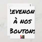 REVENONS À NOS BOUTONS - Jeux de mots ポストカード (正面/裏面)