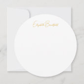 Reverb Round Noteカードのターコイズと金ゴールド サンキューカード (裏面)