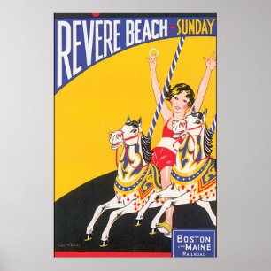 Revereビーチヴィンテージ旅行ポスターアートワーク ポスター