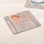 Reverie du Soir (1899)by Alphonseミュシャ スクエアペーパーコースター (アングル)