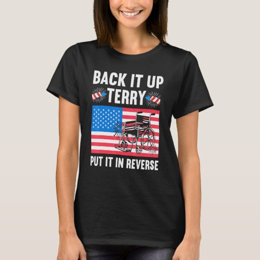 Reverse 7月4日FireworksでTerry Americをバックアップ Tシャツ (正面)